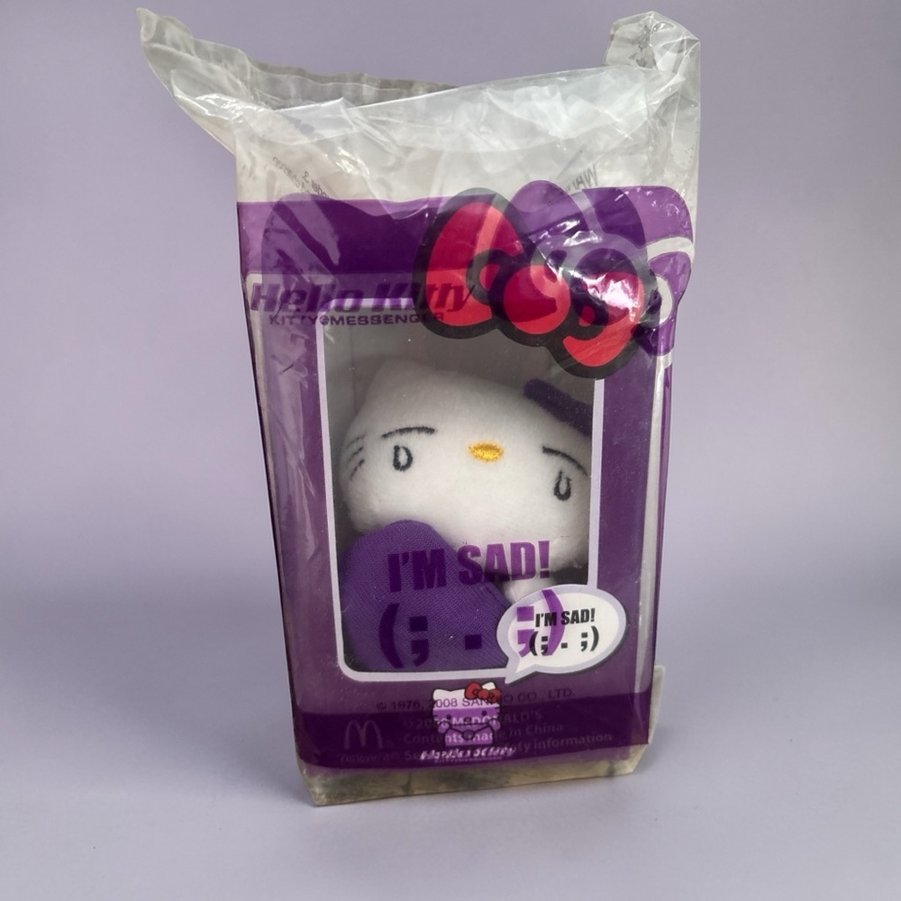 HELLO KITTY McDonalds Plush Charm Kitty@Messenger Series 2008 NWT I'M SAD!